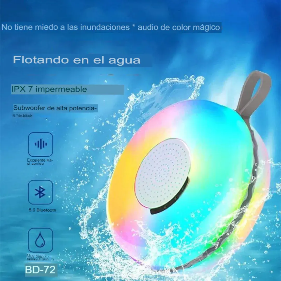 🔊 Parlante Flotante RGB Resistente al Agua – Sonido 360° y Luces LED - Imagen 4