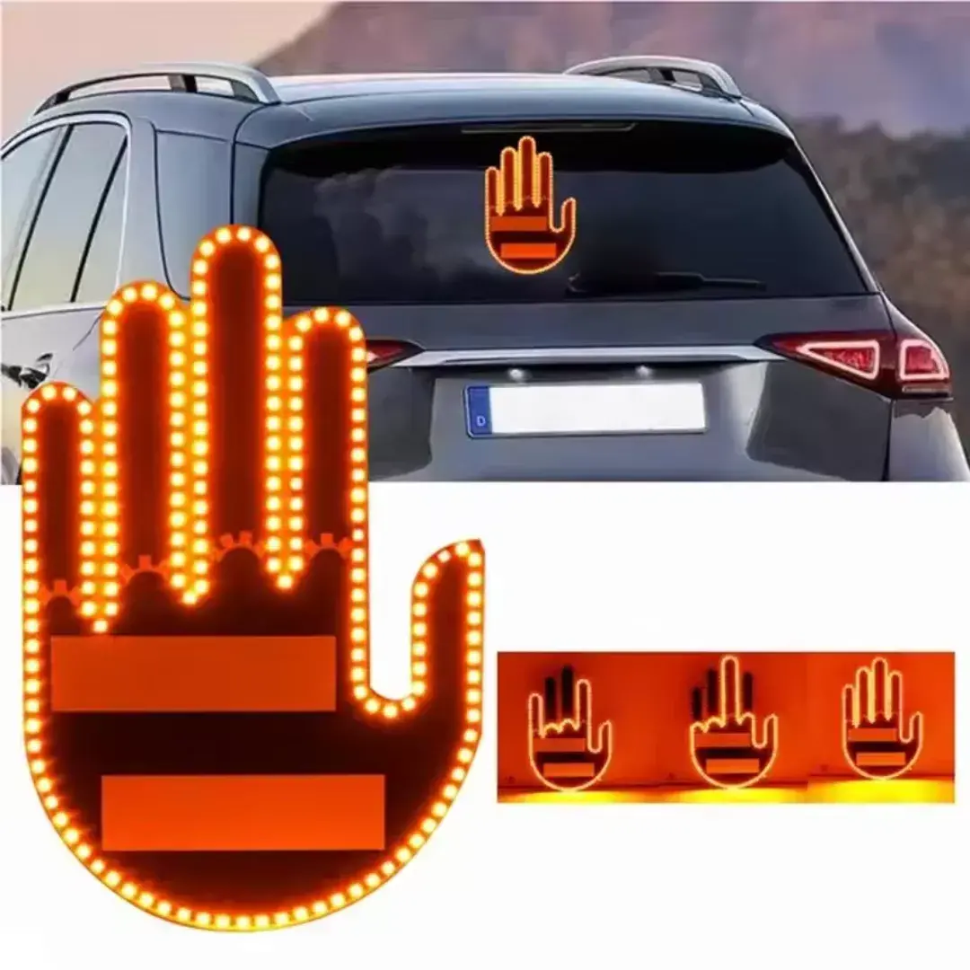 Mano LED Divertida para Autos – Señaliza con Estilo y Humor