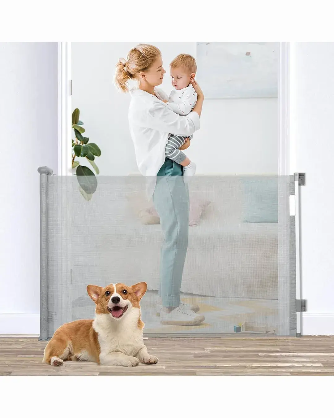 Puerta Retráctil de Seguridad para Niños y Mascotas 112 cm - Imagen 2